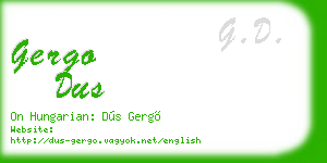 gergo dus business card